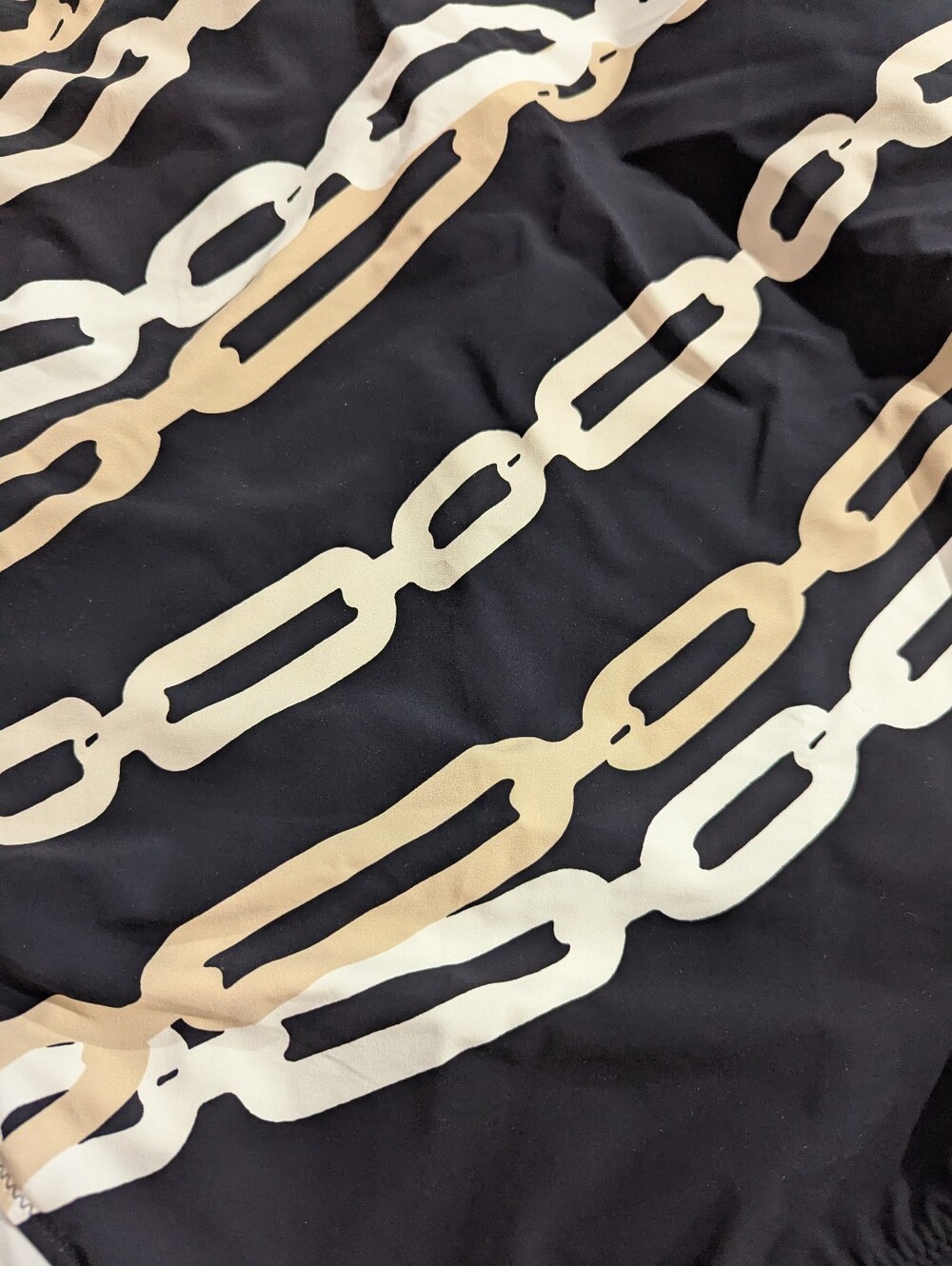 Gottex Black White Cream Chain Pattern One Piece Swim Suit Sz 16 *NWOT - Picture 3 of 16